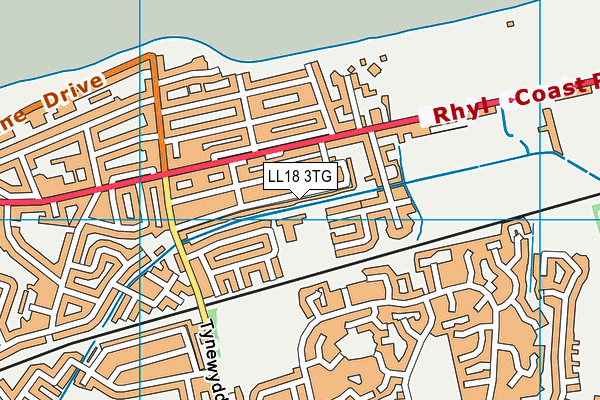 LL18 3TG map - OS VectorMap District (Ordnance Survey)