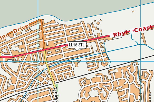 LL18 3TL map - OS VectorMap District (Ordnance Survey)