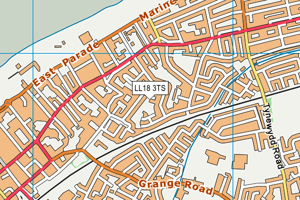 LL18 3TS map - OS VectorMap District (Ordnance Survey)
