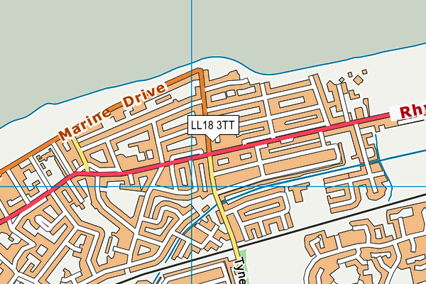 LL18 3TT map - OS VectorMap District (Ordnance Survey)