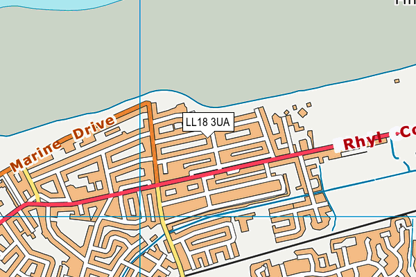 LL18 3UA map - OS VectorMap District (Ordnance Survey)