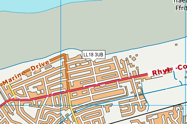 LL18 3UB map - OS VectorMap District (Ordnance Survey)