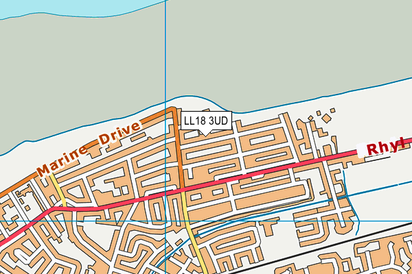 LL18 3UD map - OS VectorMap District (Ordnance Survey)