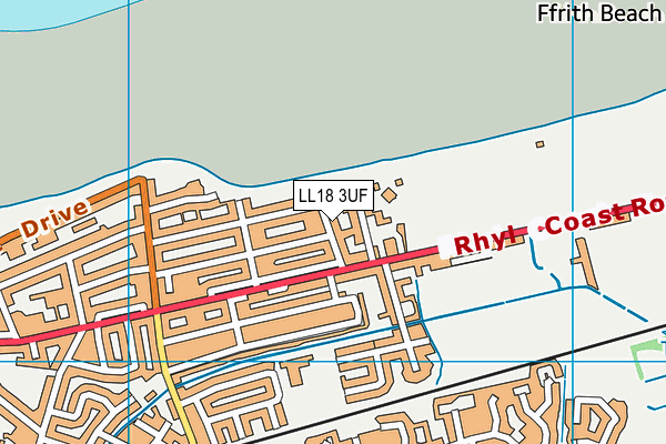 LL18 3UF map - OS VectorMap District (Ordnance Survey)