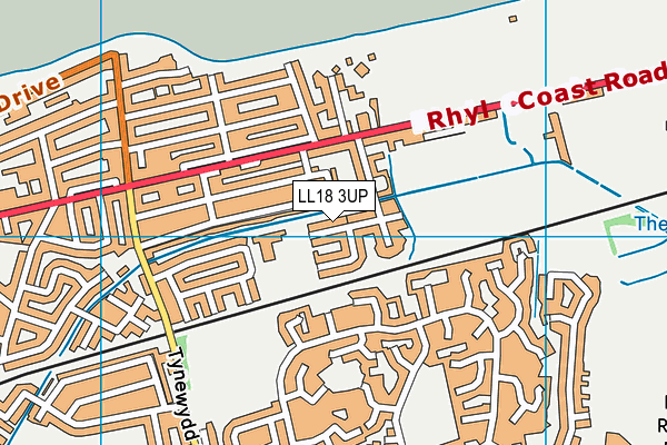 LL18 3UP map - OS VectorMap District (Ordnance Survey)