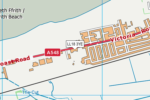 LL18 3YE map - OS VectorMap District (Ordnance Survey)