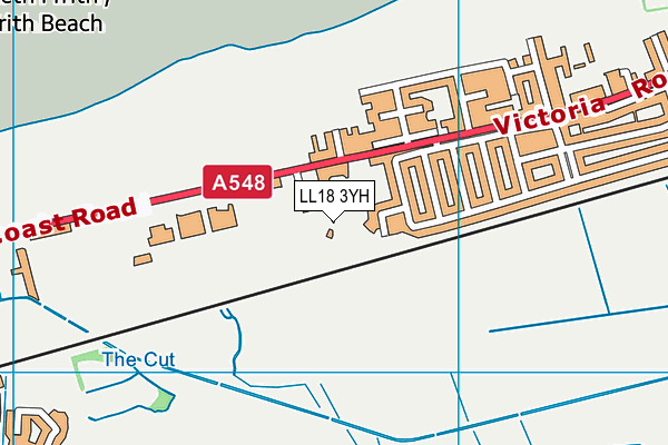 LL18 3YH map - OS VectorMap District (Ordnance Survey)
