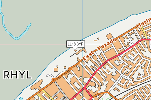 LL18 3YP map - OS VectorMap District (Ordnance Survey)