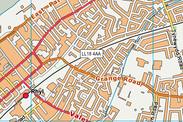 LL18 4AA map - OS VectorMap District (Ordnance Survey)