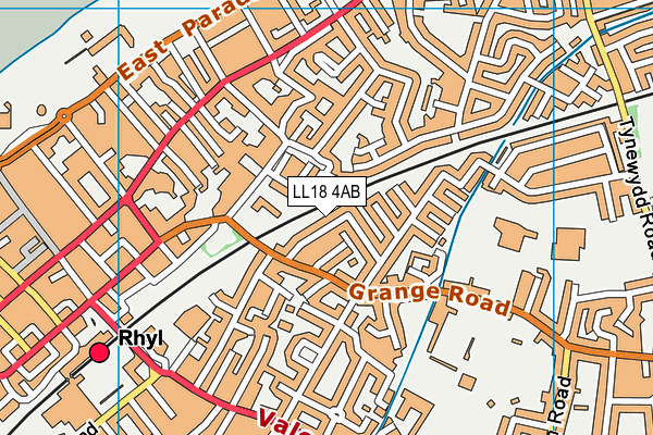 LL18 4AB map - OS VectorMap District (Ordnance Survey)