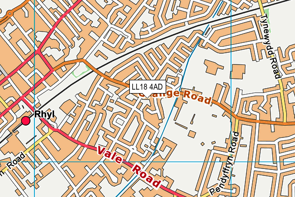 LL18 4AD map - OS VectorMap District (Ordnance Survey)