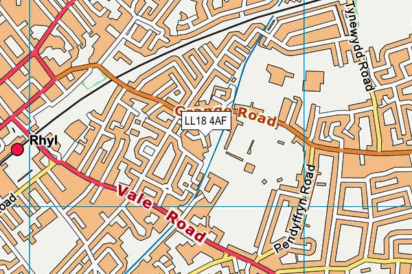 LL18 4AF map - OS VectorMap District (Ordnance Survey)
