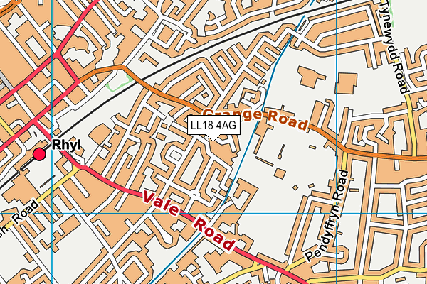 LL18 4AG map - OS VectorMap District (Ordnance Survey)