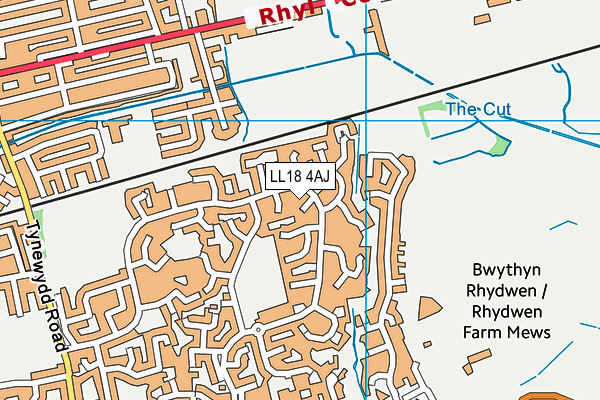 LL18 4AJ map - OS VectorMap District (Ordnance Survey)