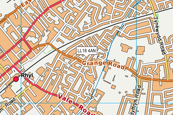 LL18 4AN map - OS VectorMap District (Ordnance Survey)