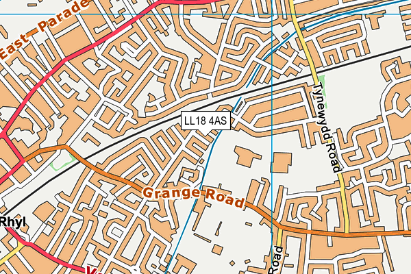LL18 4AS map - OS VectorMap District (Ordnance Survey)
