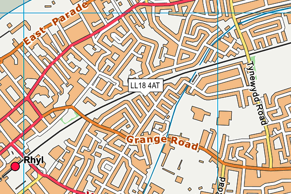 LL18 4AT map - OS VectorMap District (Ordnance Survey)