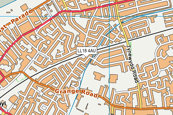 LL18 4AU map - OS VectorMap District (Ordnance Survey)