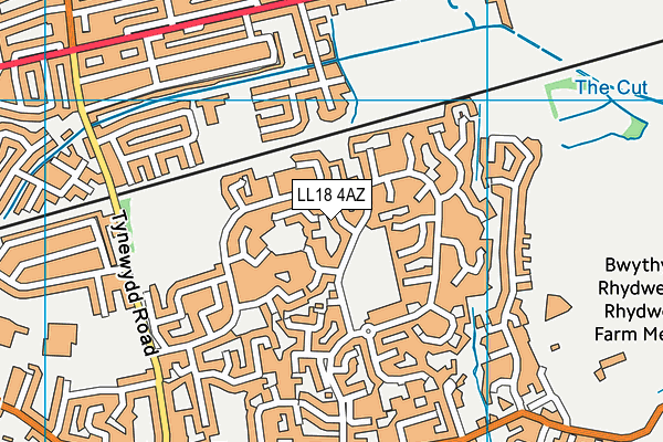 LL18 4AZ map - OS VectorMap District (Ordnance Survey)