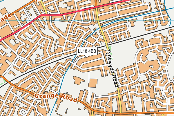 LL18 4BB map - OS VectorMap District (Ordnance Survey)