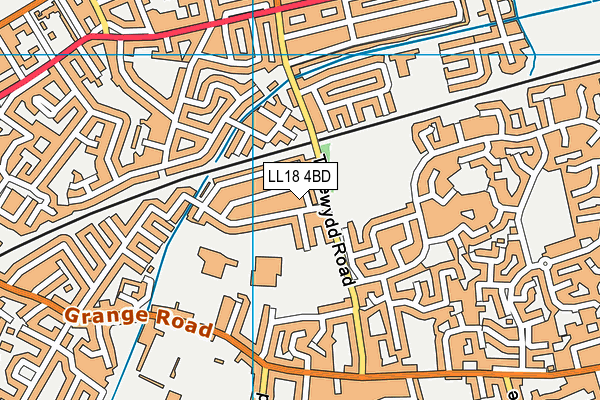 LL18 4BD map - OS VectorMap District (Ordnance Survey)