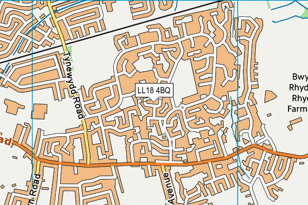LL18 4BQ map - OS VectorMap District (Ordnance Survey)