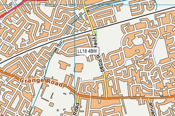 LL18 4BW map - OS VectorMap District (Ordnance Survey)