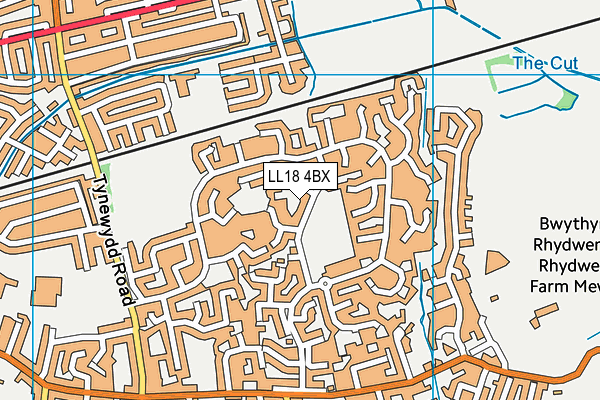 LL18 4BX map - OS VectorMap District (Ordnance Survey)