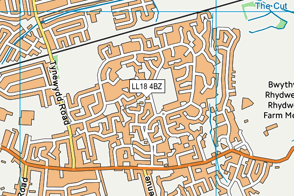 LL18 4BZ map - OS VectorMap District (Ordnance Survey)