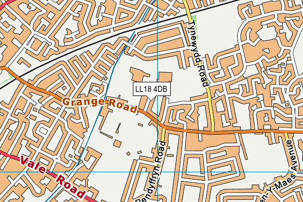 LL18 4DB map - OS VectorMap District (Ordnance Survey)