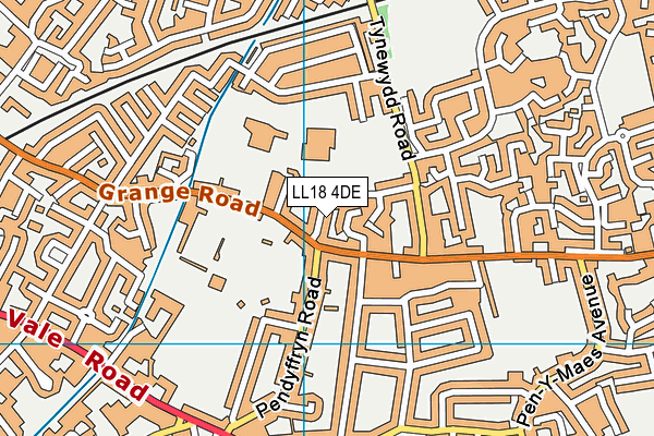 LL18 4DE map - OS VectorMap District (Ordnance Survey)