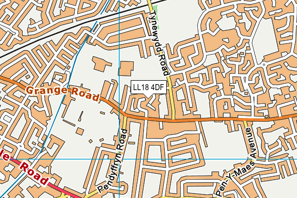 LL18 4DF map - OS VectorMap District (Ordnance Survey)