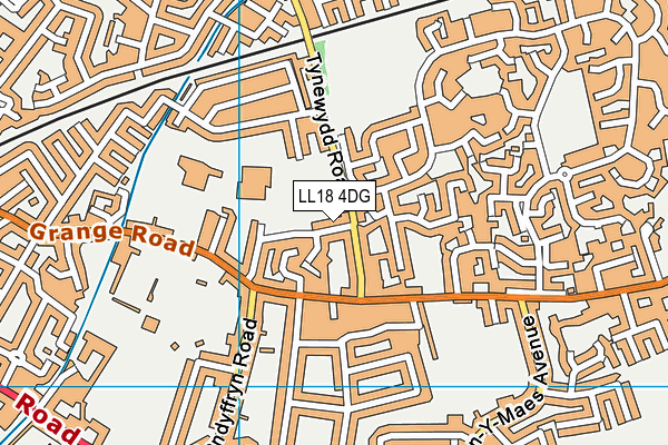 LL18 4DG map - OS VectorMap District (Ordnance Survey)