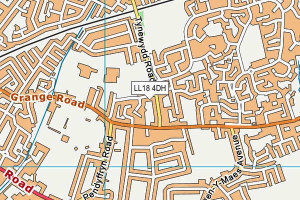 LL18 4DH map - OS VectorMap District (Ordnance Survey)