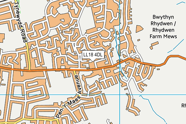 LL18 4DL map - OS VectorMap District (Ordnance Survey)