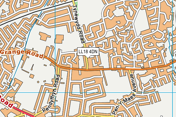 LL18 4DN map - OS VectorMap District (Ordnance Survey)
