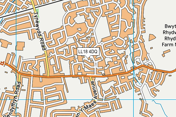 LL18 4DQ map - OS VectorMap District (Ordnance Survey)