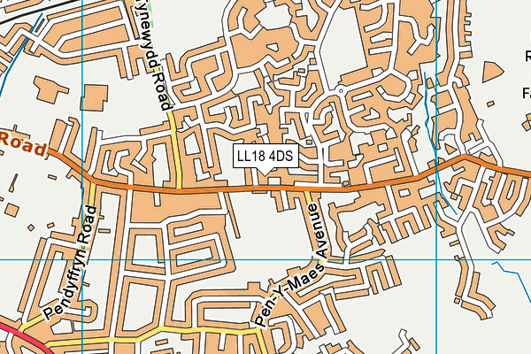 LL18 4DS map - OS VectorMap District (Ordnance Survey)