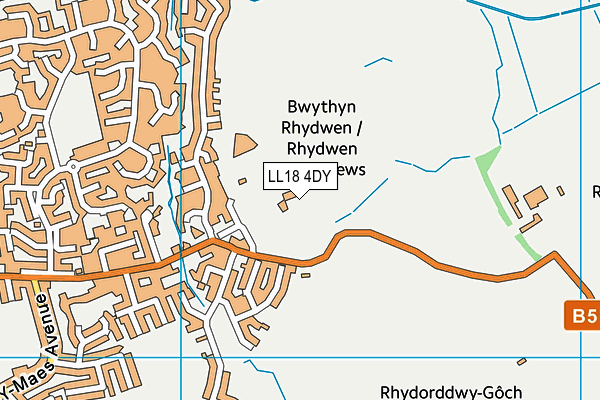 LL18 4DY map - OS VectorMap District (Ordnance Survey)