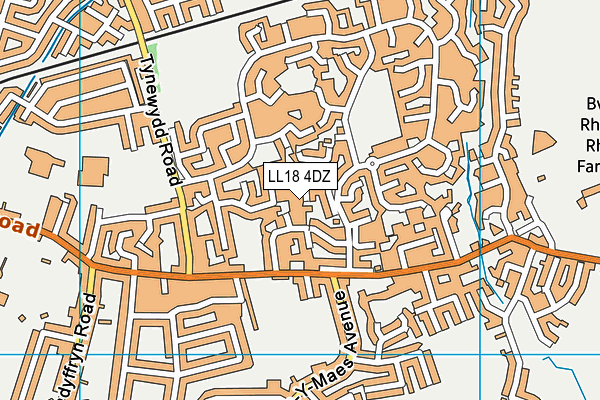 LL18 4DZ map - OS VectorMap District (Ordnance Survey)