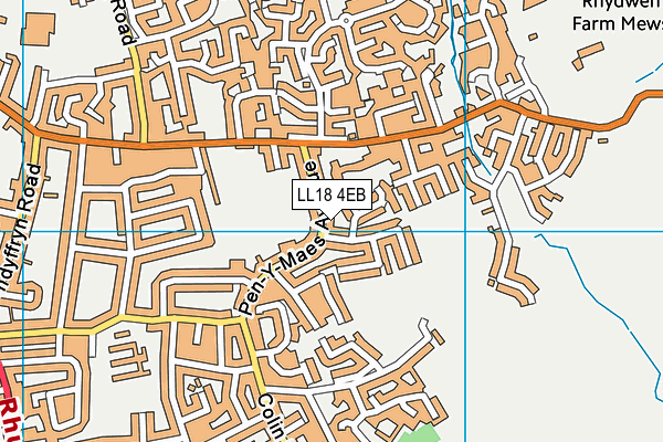 LL18 4EB map - OS VectorMap District (Ordnance Survey)