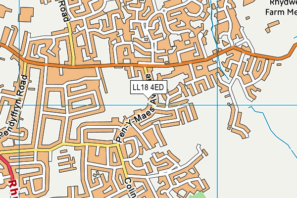 LL18 4ED map - OS VectorMap District (Ordnance Survey)