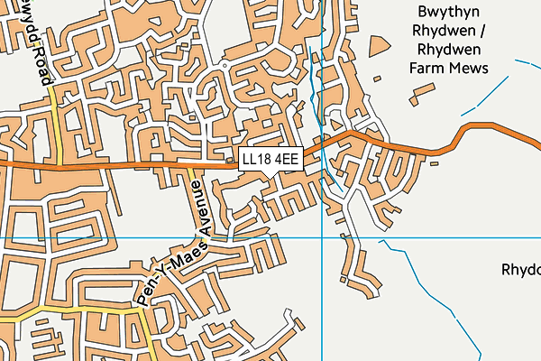 LL18 4EE map - OS VectorMap District (Ordnance Survey)