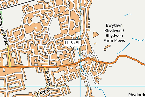 LL18 4EL map - OS VectorMap District (Ordnance Survey)