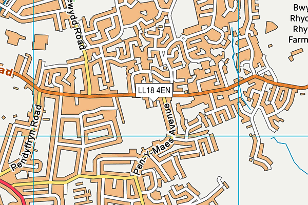 LL18 4EN map - OS VectorMap District (Ordnance Survey)