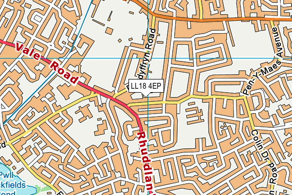 LL18 4EP map - OS VectorMap District (Ordnance Survey)