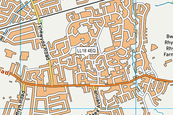 LL18 4EQ map - OS VectorMap District (Ordnance Survey)