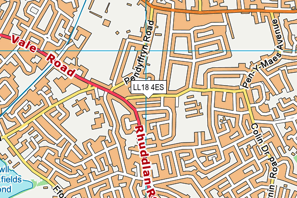LL18 4ES map - OS VectorMap District (Ordnance Survey)