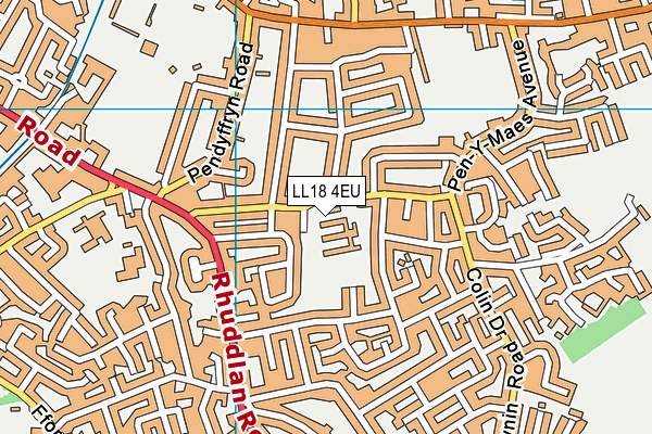 Ysgol Llywelyn map (LL18 4EU) - OS VectorMap District (Ordnance Survey)