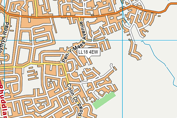 LL18 4EW map - OS VectorMap District (Ordnance Survey)